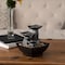 Nature Spring 3-tier Tabletop Water Fountain 7-Inch Raku Bowl Waterfall, River Rocks, Electric Pump, Office/Home 541767EPH - alternate 2